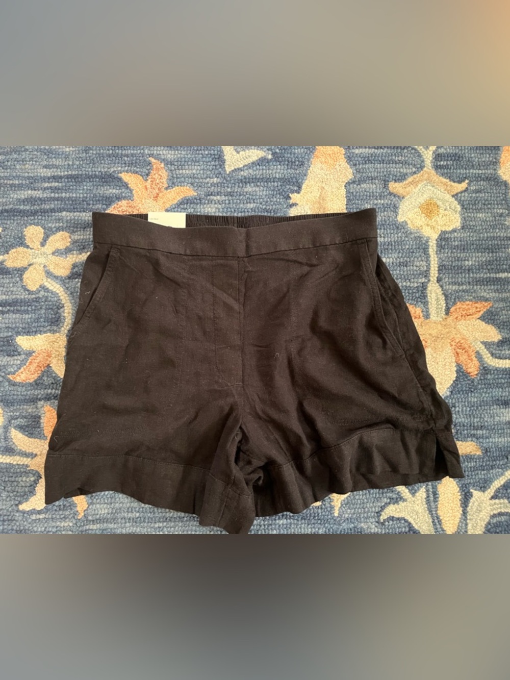 NWT Banana republic factory linen blend high rise shorts: black, size m